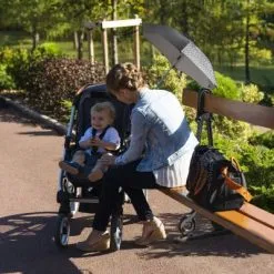 Badabulle Ombrelle Pour Poussette Blanche Et Noire -Sorties et bagagerie boutique ombrelle pour poussette blanche et noire 7