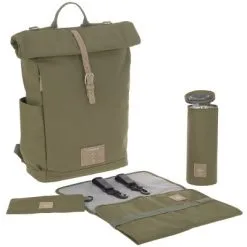 LÄSSIG Sac à Dos à Langer En Polyester Recyclé Green Label Rolltop Olive