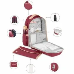 BabyMoov Sac à Dos à Langer Pyla Bordeaux -Sorties et bagagerie boutique sac a dos a langer pyla bordeaux 5