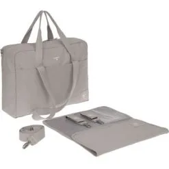 LÄSSIG Sac à Langer à Anses En Coton Bio Green Label Taupe