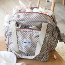 Beaba Sac à Langer Genève II Play Print Gris Et Corail -Sorties et bagagerie boutique sac a langer geneve ii play print gris et corail 6