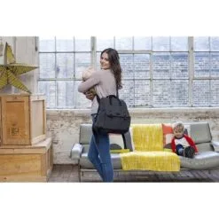 BABYMEL Sac à Langer Robyn Convertible En Sac à Dos Tweed Gris -Sorties et bagagerie boutique sac a langer robyn convertible en sac a dos tweed gris 15