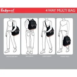 BABYMEL Sac à Langer Robyn Convertible En Sac à Dos Tweed Gris -Sorties et bagagerie boutique sac a langer robyn convertible en sac a dos tweed gris 16