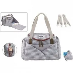 Beaba Sac à Langer Sydney II Play Print Gris Et Corail -Sorties et bagagerie boutique sac a langer sydney ii play print gris et corail 3