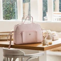 Pasito A Pasito Sac à Langer Together Vichy Rose Et Blanc -Sorties et bagagerie boutique sac a langer together vichy rose et blanc 13