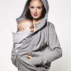 Je Porte Mon Bébé / Love Radius Sweat Du Parent Pour Porté Bébé Gris Chiné (taille XL)