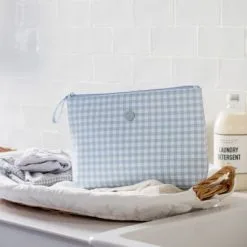 Pasito A Pasito Trousse De Toilette Together Vichy Bleu Et Blanc -Sorties et bagagerie boutique trousse de toilette together vichy bleu et blanc 5