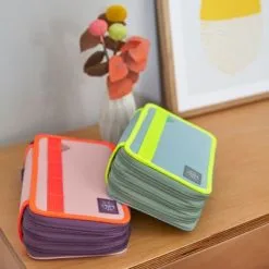 LÄSSIG Trousse Triple Spacy Unique Bleu Et Jaune Fluo -Sorties et bagagerie boutique trousse triple spacy unique bleu et jaune fluo 8