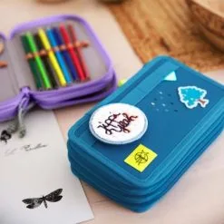 LÄSSIG Trousse Triple Spacy Unique Bleue -Sorties et bagagerie boutique trousse triple spacy unique bleue 7