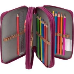 LÄSSIG Trousse Triple Spacy Unique Petits Traits Berry -Sorties et bagagerie boutique trousse triple spacy unique petits traits berry 2