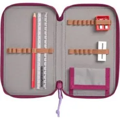 LÄSSIG Trousse Triple Spacy Unique Petits Traits Berry -Sorties et bagagerie boutique trousse triple spacy unique petits traits berry 5